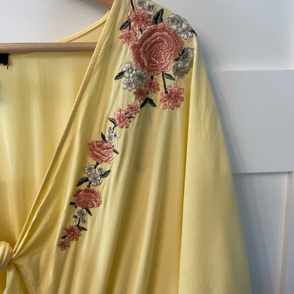 Forever 21 Butter Yellow Floral Embroidered Romper - Picture 5 of 11